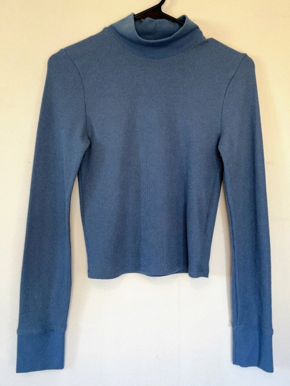 American Eagle Long-Sleeve Cropped Hey Baby Mock Neck Tee
